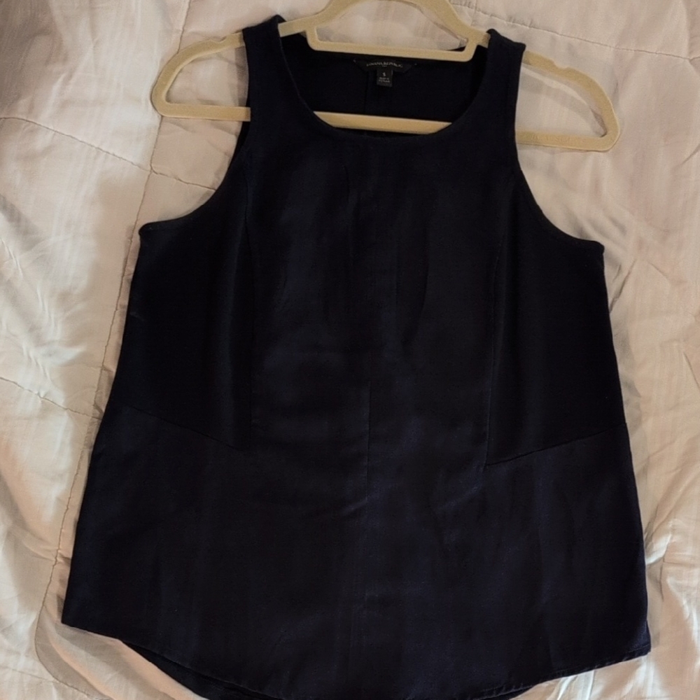 Banana Republic Navy Faux Suede Tank Top